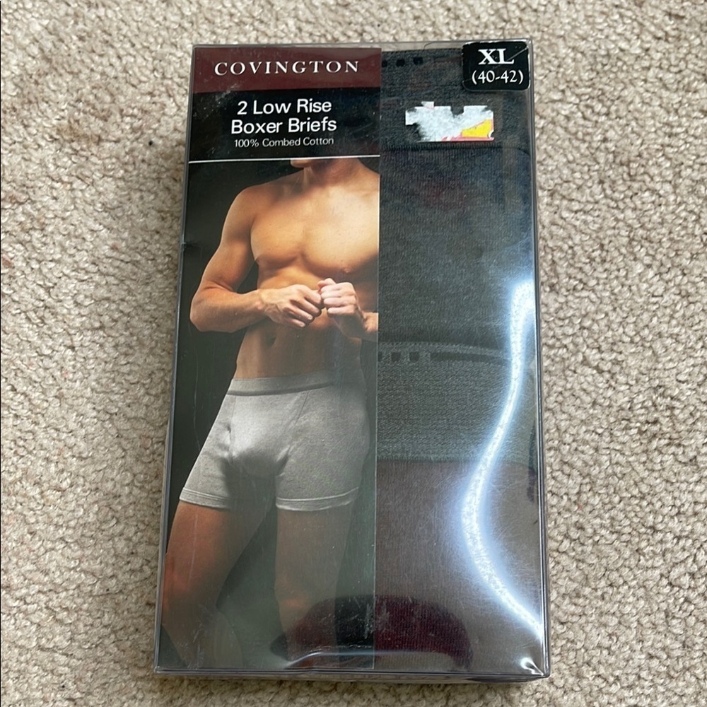 NWT Covington Red and Gray Boxer Briefs Comfortflex 2 Pack